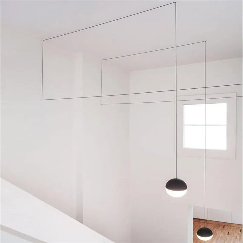 Afralia™ Geometric Glass Ball LED Pendant Chandelier Ceiling Lamp for Living Dining Bedroom