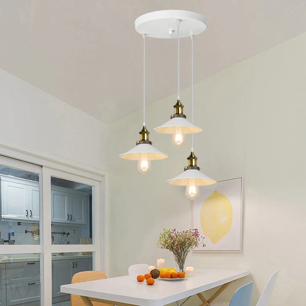 Afralia™ Retro Industrial Pendant Chandelier LED Ceiling Lamps for Kitchen Living Room