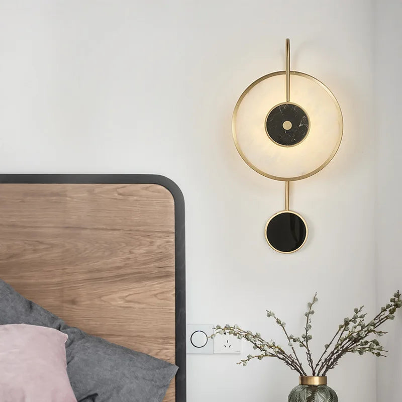 Afralia™ Marble Wall Sconce Lamp 5W LED Minimalis Nordic Bedroom Living Room Luxury Decor