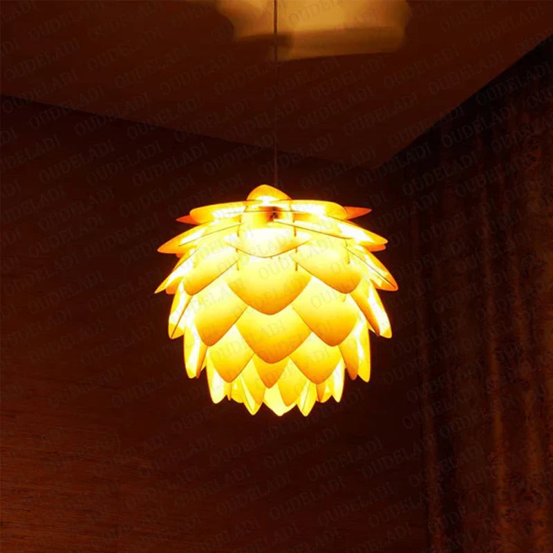 Afralia™ Nordic Pinecone Wooden Pendant Lights - Home Restaurant Decor Hanging Lamps