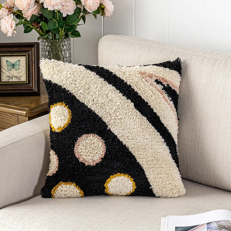 Afralia™ Black Abstract Eye Pillow Cover for Home Decoration, 30x50cm/45x45cm