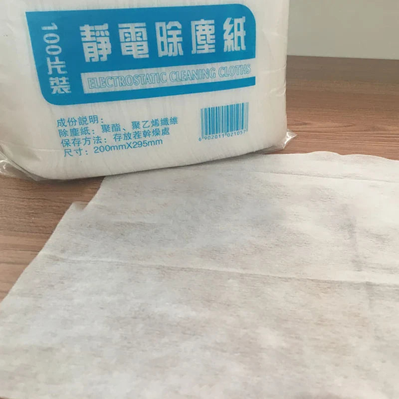 Afralia™ Kitchen Cleaning Cloths 100-Pack: Disposable Electrostatic Dust Removal Paper, Replacement Scouring Pad