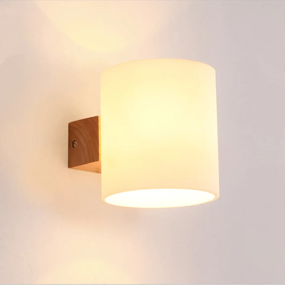 Afralia™ LED Wooden Wall Sconce | Modern Japanese Nordic Style Lamp for Home Bedroom