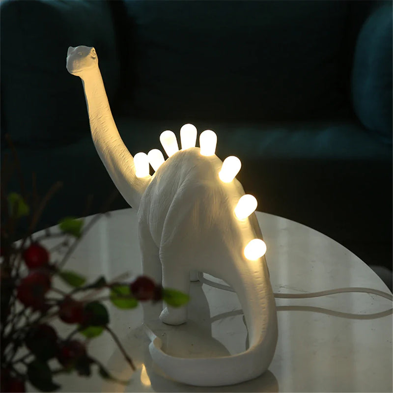 Afralia™ Dino LED Desk Lamps - Jurassic Bedroom Bronto T-Rex Resin Dinosaur Home Decor Lighting