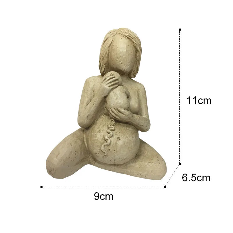 Afralia™ Pregnant Woman Resin Statue Desk Decor Sculpture Figurine Ornaments Statuette