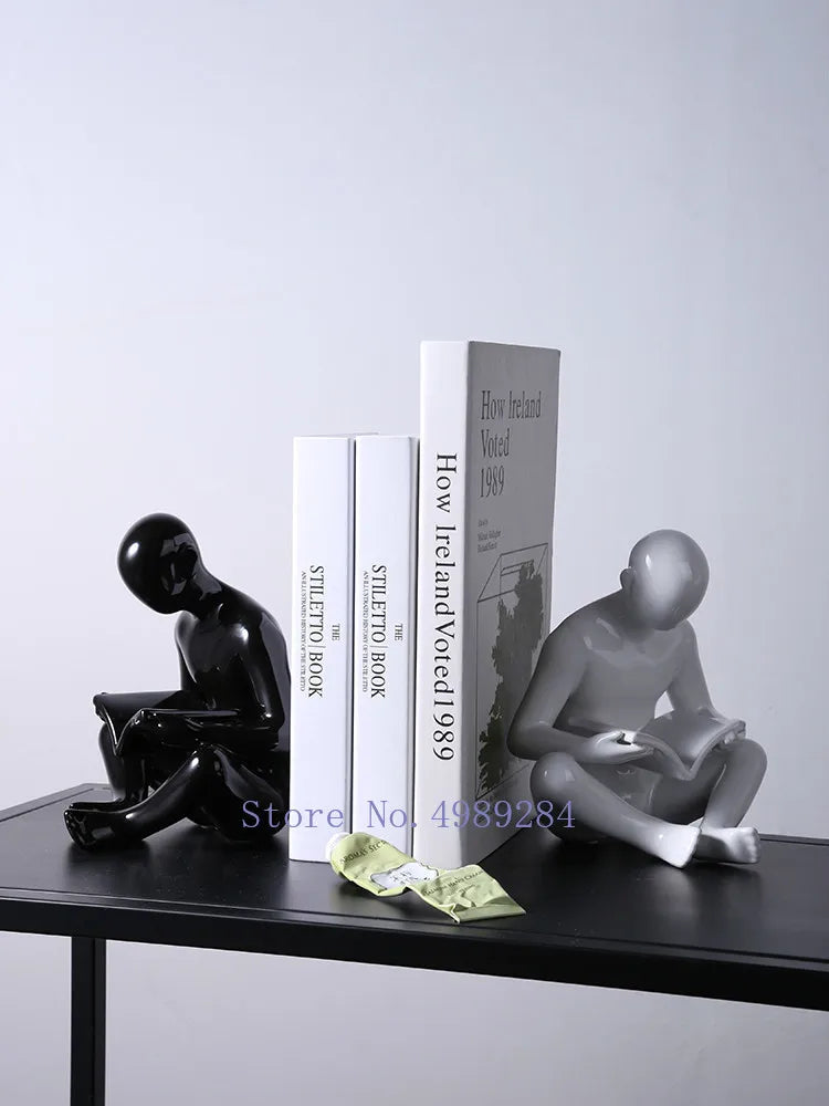 Afralia™ Creative Ceramics Sculpture for Modern Desktop Bookcase Decor and Home Craft Decoration