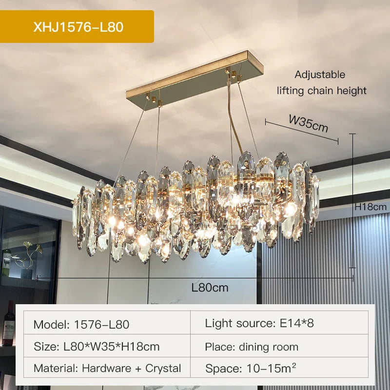 Afralia™ Crystal Chandelier: Elegant Nordic Design for Living, Dining, Bedroom