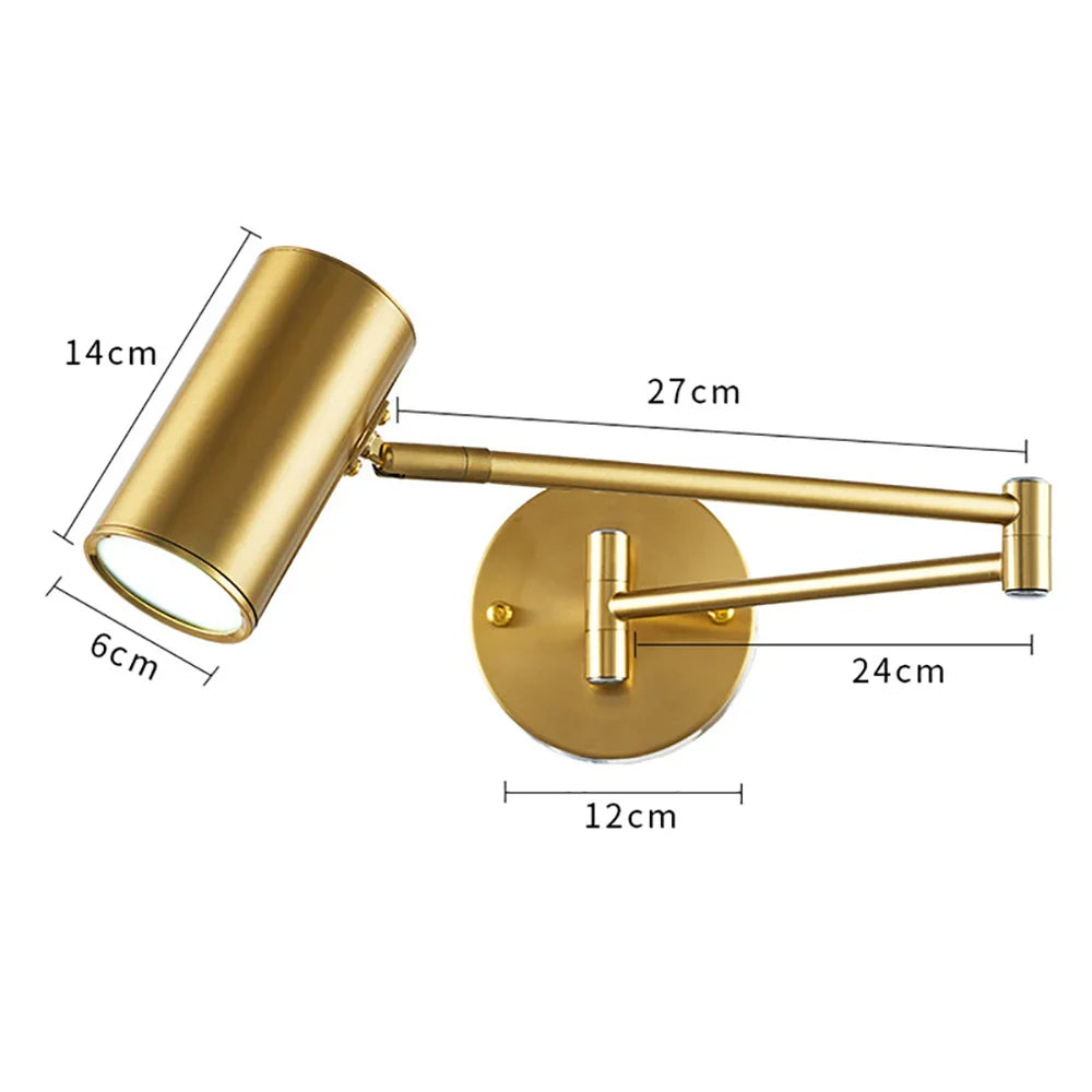 Afralia™ Long Double-Arm Swing Wall Lights for Bedroom and Study - Nordic Adjustable Sconce Lighting