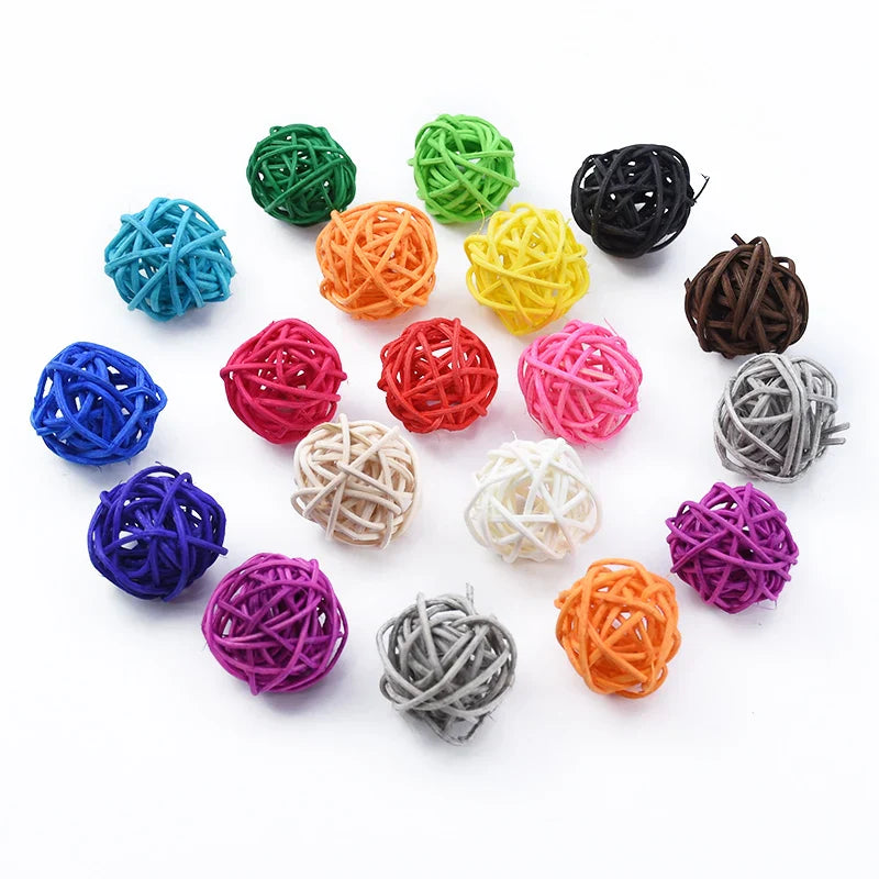 Afralia™ Straw Ball Stars Love Wedding Home Christmas Decoration Rattan DIY Kids Toys