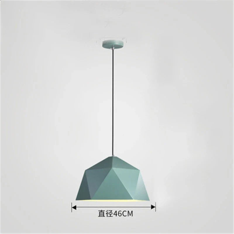 Afralia™ Iron Diamond Pendant Lights Modern Geometry Pendent Lighting for Living Room & Cafe