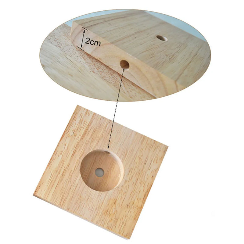 Afralia™ Square Wooden Lamp Base Holder with On/Off Switch for DIY Industrial Table Lamp Decor