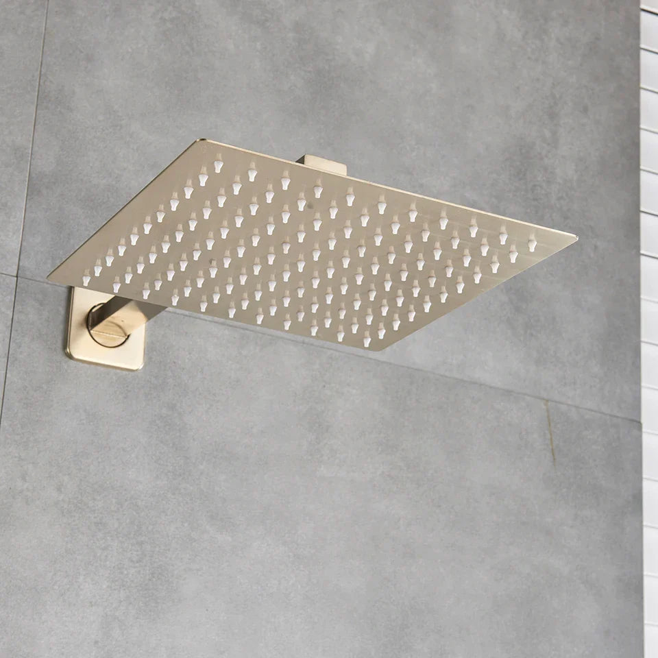 Afralia™ Square Rainfall Shower Head Set with Shower Arm - Various Sizes