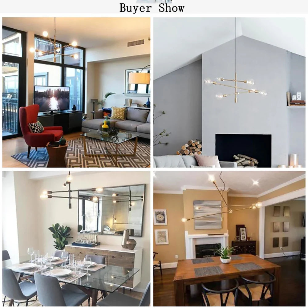 Afralia™ Nordic Pendant Light Pole Art Decor Hanging Lamp E27 LED Living Room Fixture