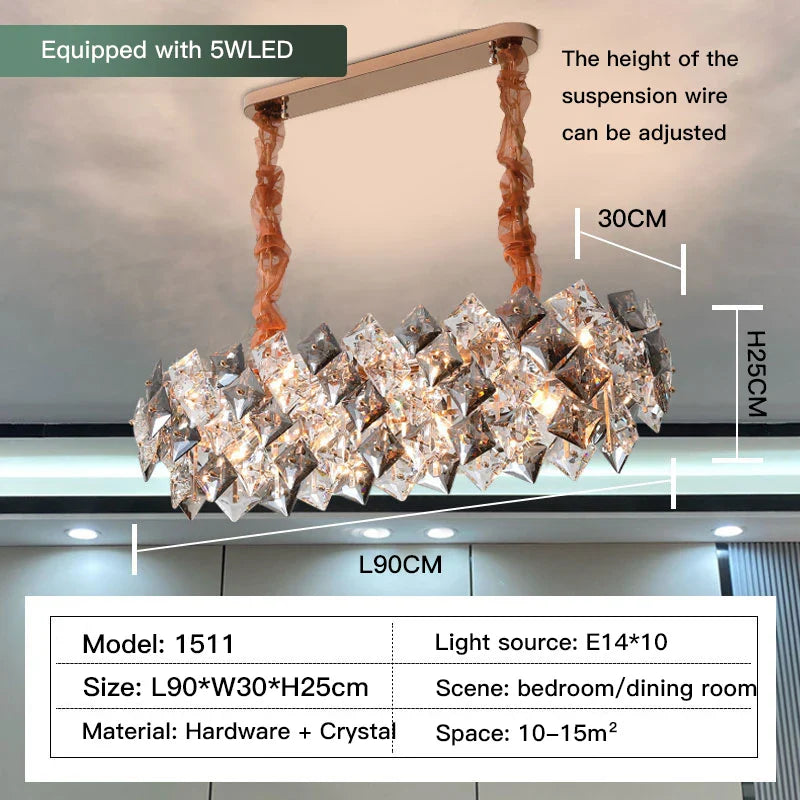 Afralia™ Crystal Chandelier: High-End LED Pendant Light for Living Room, Dining Room & Kitchen