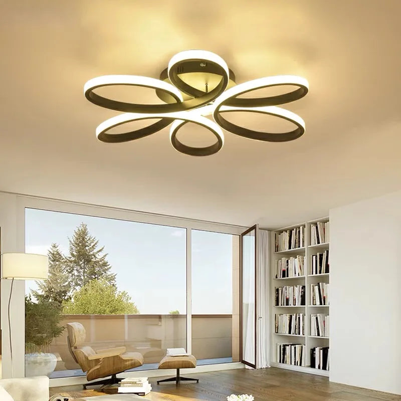 Afralia™ LED Ceiling Chandelier: Remote Control Modern Aluminum Bedroom Living Room Lamp