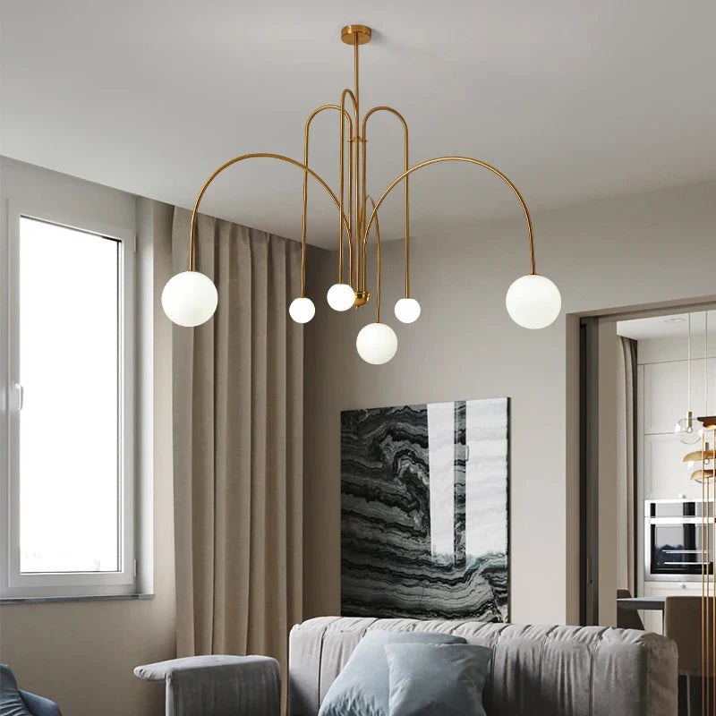 Afralia™ Retro Glass Ball Chandelier: Stylish Italian Design Home Interior Light