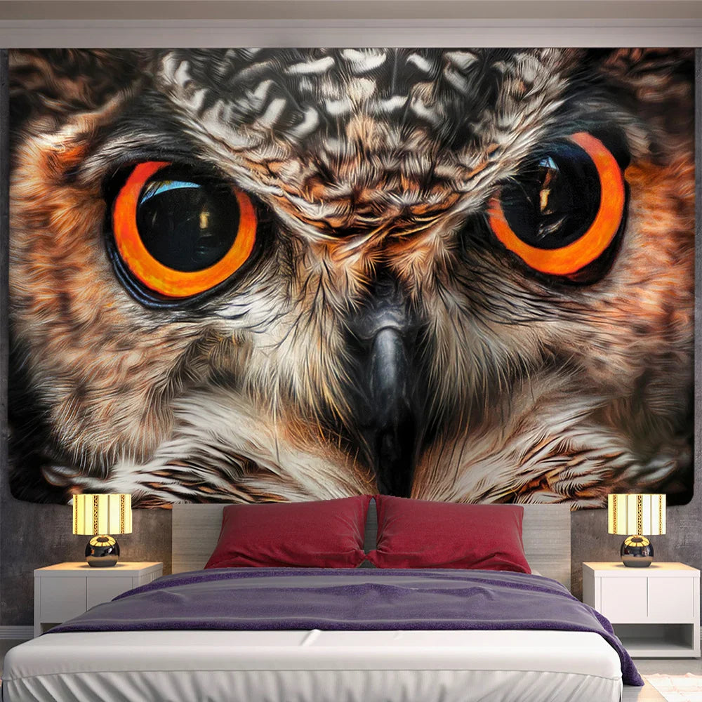 Afralia™ Colorful Owl Tapestry Wall Hanging for Boho Home Decor