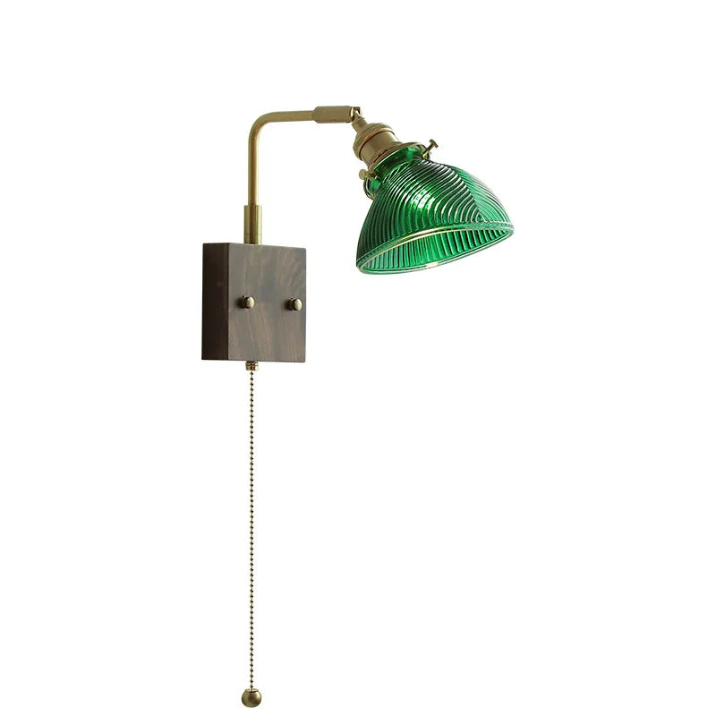 Afralia™ Clear Glass LED Wall Lights with Pull Chain Switch, Rotate Modern Nordic Wall Lamp