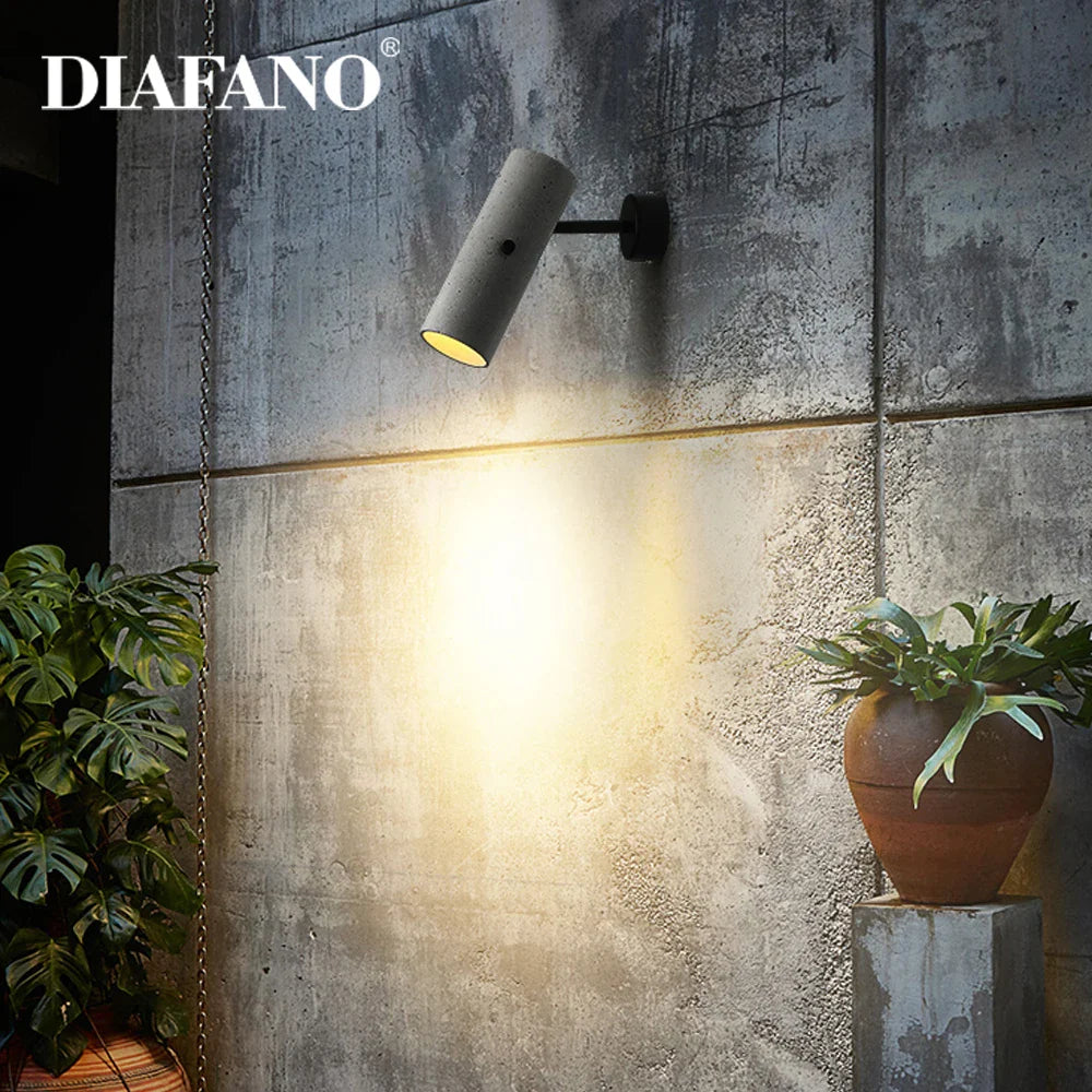 Afralia™ Industrial Cement Wall Lamp for Home and Commercial Spaces