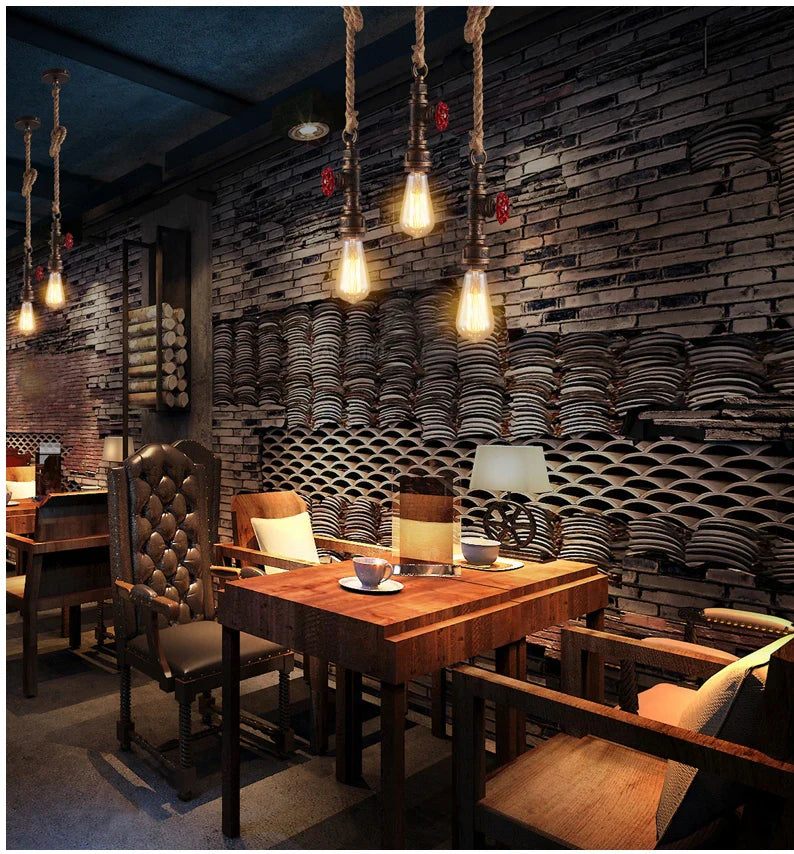 Afralia™ Industrial Retro Loft Pendant Light Water Pipe Ceiling Lamp