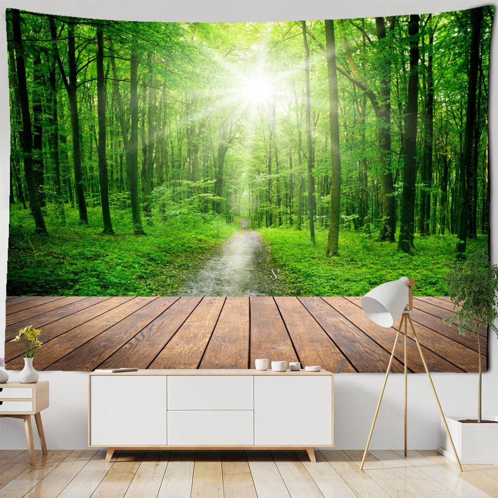 Afralia™ Sunset Coconut Tree Seaside Tapestry: Bohemian Room Decor & Aesthetics