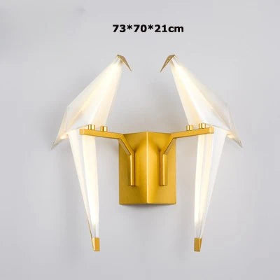Afralia™ Love Bird LED Wall Sconce Iron Acryl Wall Light for Bedroom Corridor