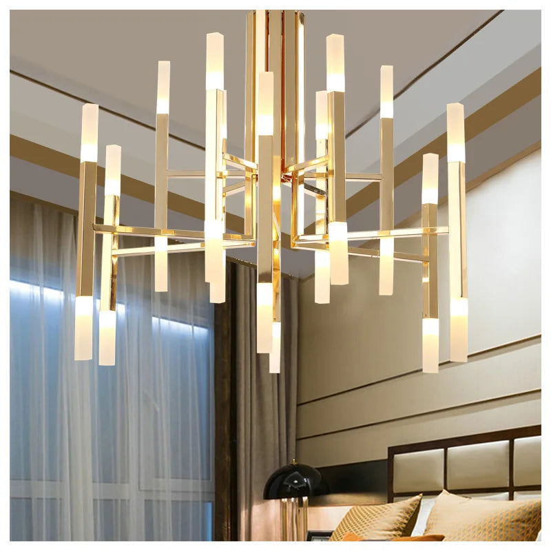 Afralia™ Modern Tube G4 Chandelier Pendant Light Fixture for Artistic Room Decor