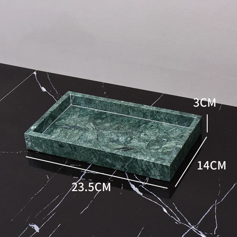 Afralia™ Dark Green Marble Bathroom Set - Nordic Light Luxury Tray Toothbrush Holder Soap Dispenser Kit
