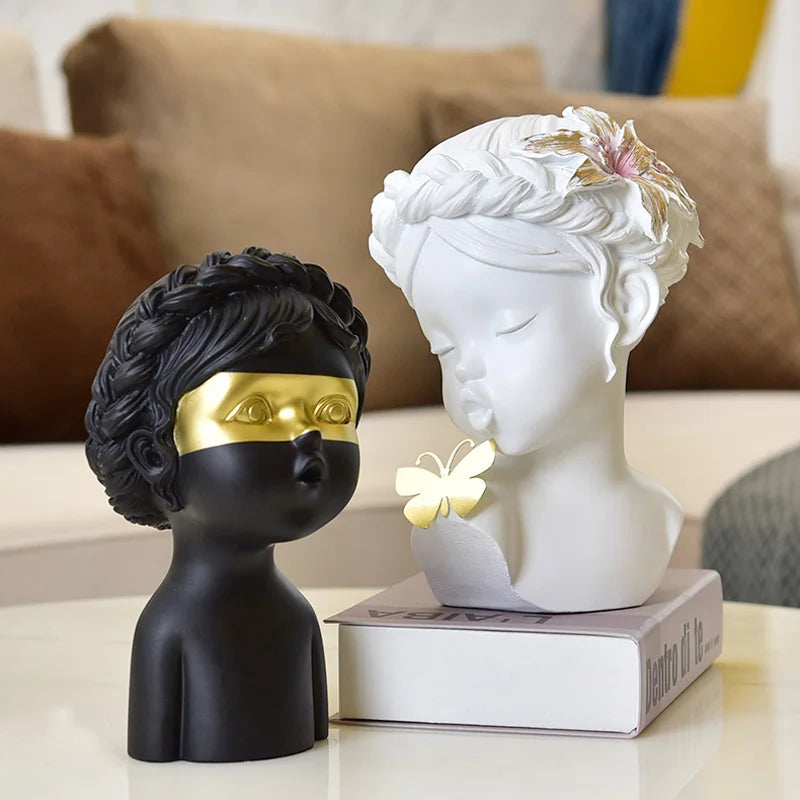 Afralia™ Nordic Butterfly Angel Statue Resin Urban Home Decor Figurine