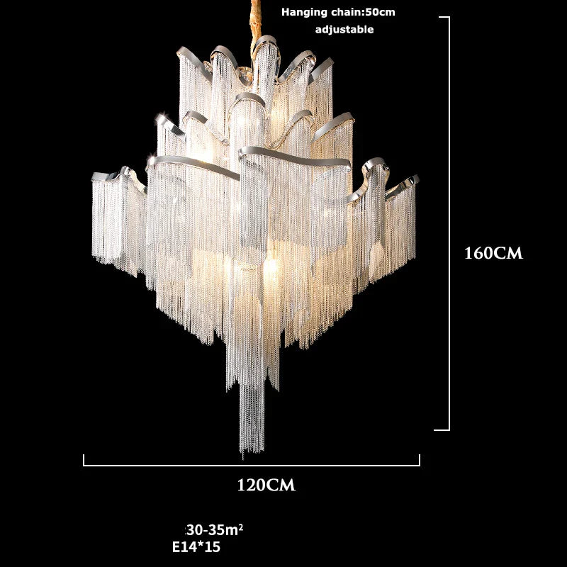 Afralia™ Retro Vintage LED Aluminum Chandelier Lighting in Gold Chrome Silver
