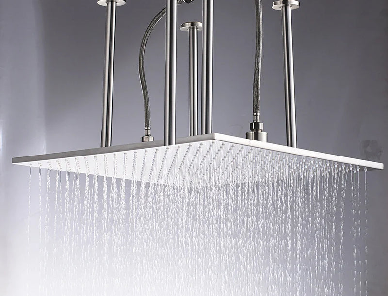 Afralia™ Thermostatic Shower Faucet with 20" Rainfall Head - Ceiling Mounted Bathtub Mixer