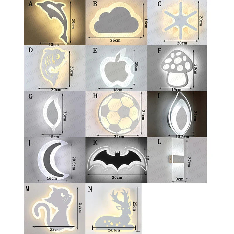 Afralia™ Kids' LED Wall Light Modern Acrylic Bedroom Sconce Decor, AC85-265V