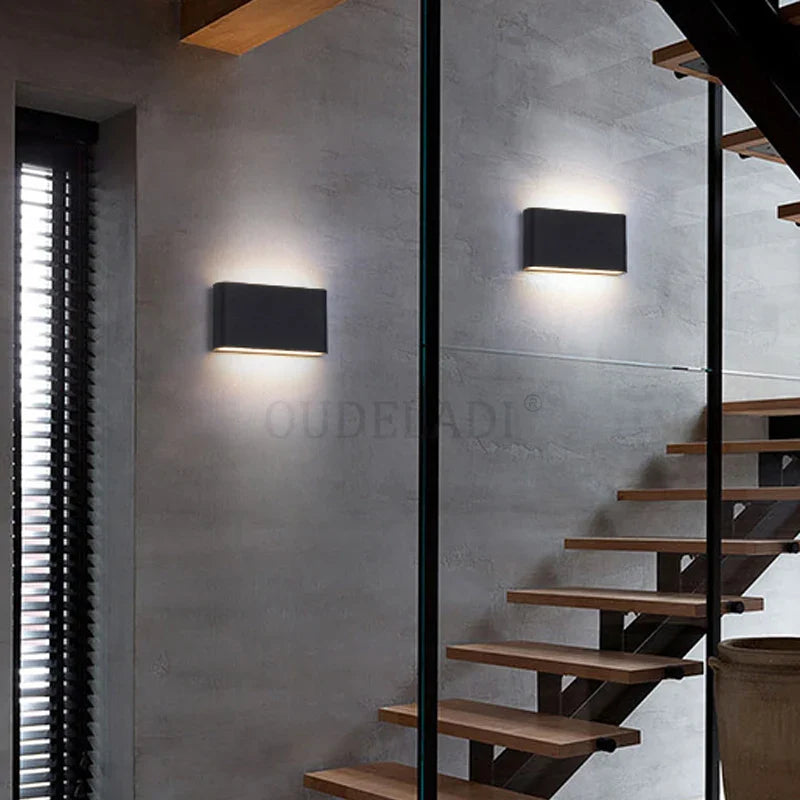 Afralia™ Waterproof LED Wall Lamp Outdoor Decor Light Aluminum White / Black 6W 12W