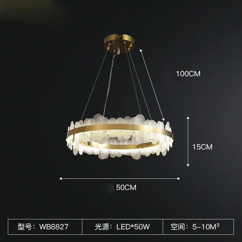 Afralia™ Golden Stainless Steel LED Designer Chandelier for Dining Room