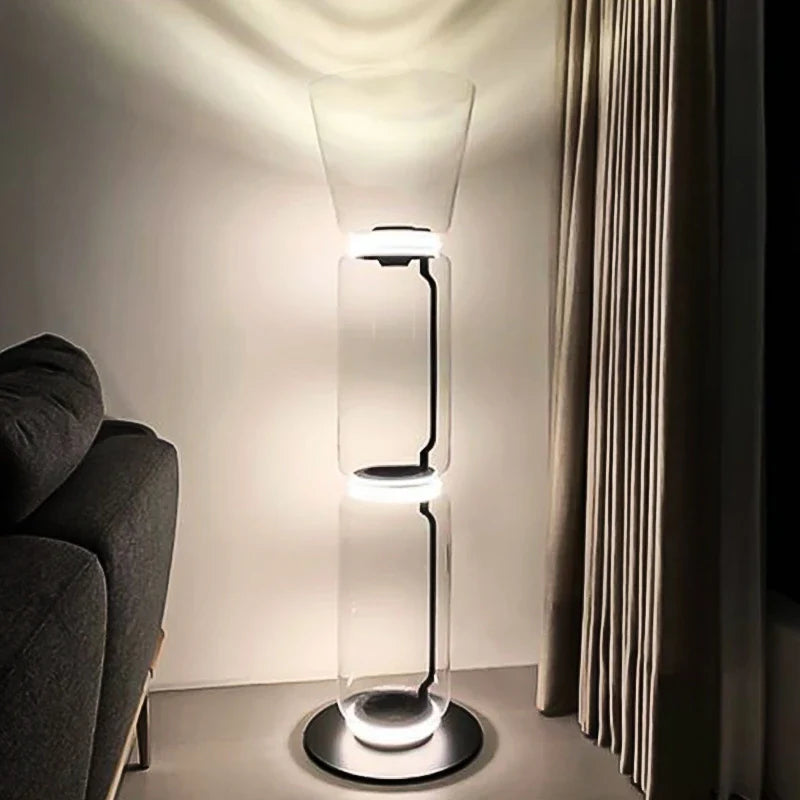 Afralia™ Nordic LED Glass Floor Lamp for Modern Living Room and Bedroom Lighting