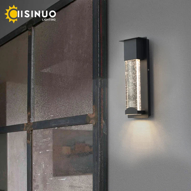 Afralia™ Crystal Outdoor LED Wall Light with PIR Motion Sensor, IP65 Waterproof Sconce Luminare