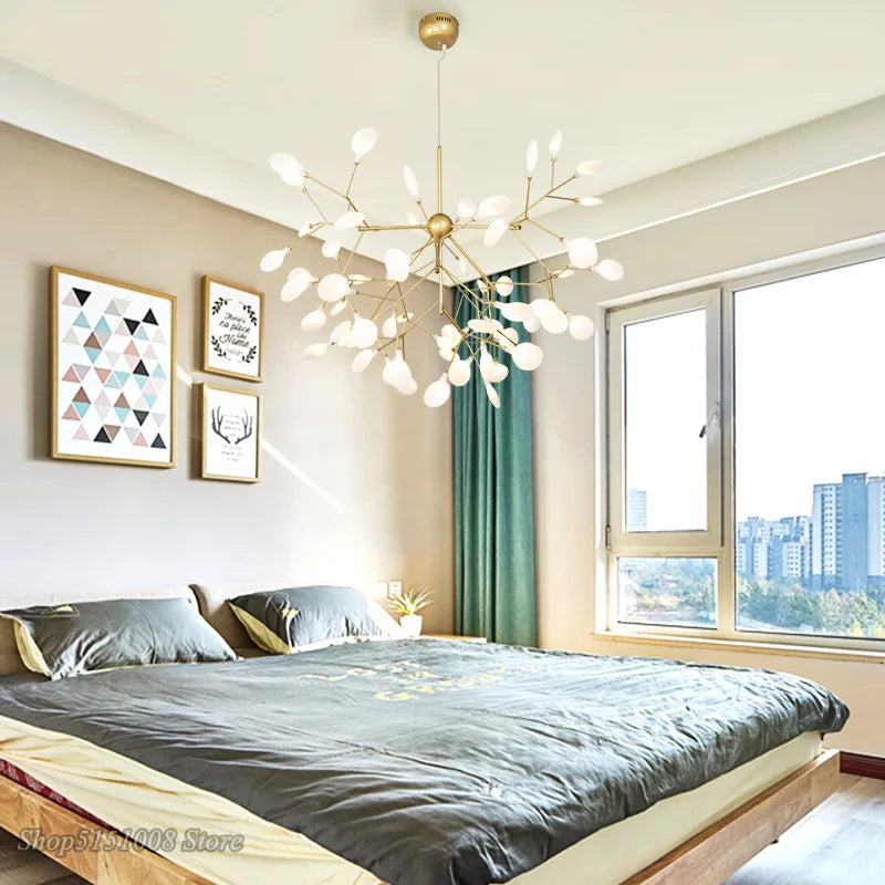 Afralia™ Firefly LED Chandelier: Modern Tree Branch Kitchen Pendant Light Fixture