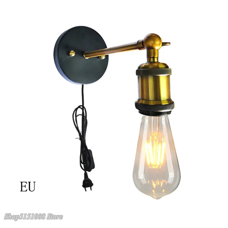 Afralia™ Vintage Bedside Wall Sconce, Retro Industrial LED Wall Light for Living Room & Bedroom