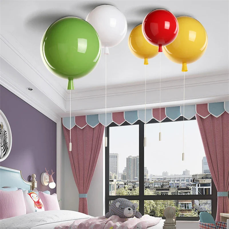 Afralia™ Balloon Acrylic Ceiling Light: Modern 5 Color Kids Room E27 Lamp with Switch