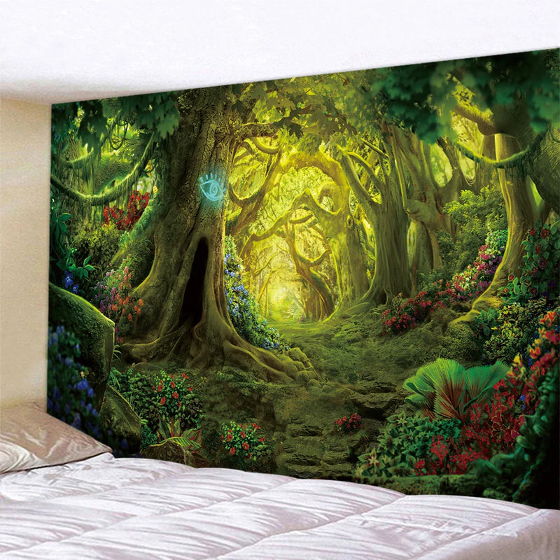 Afralia™ Forest Elf Psychedelic Tapestry: Boho Wall Mount & Yoga Mat Art