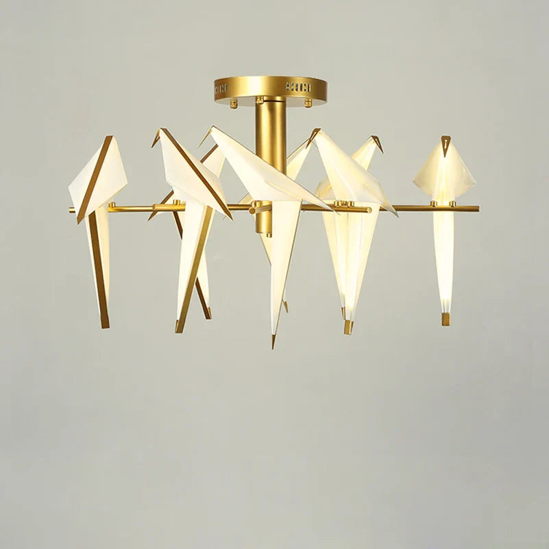 Afralia™ Love Bird Chandelier Lighting - White Gold Designer Lustre for Dining Room