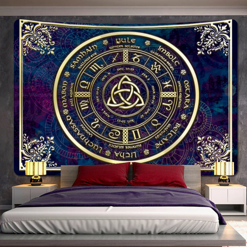 Afralia™ Viking Mystical Symbol Tapestry Wall Hanging for Bohemian Home Decor