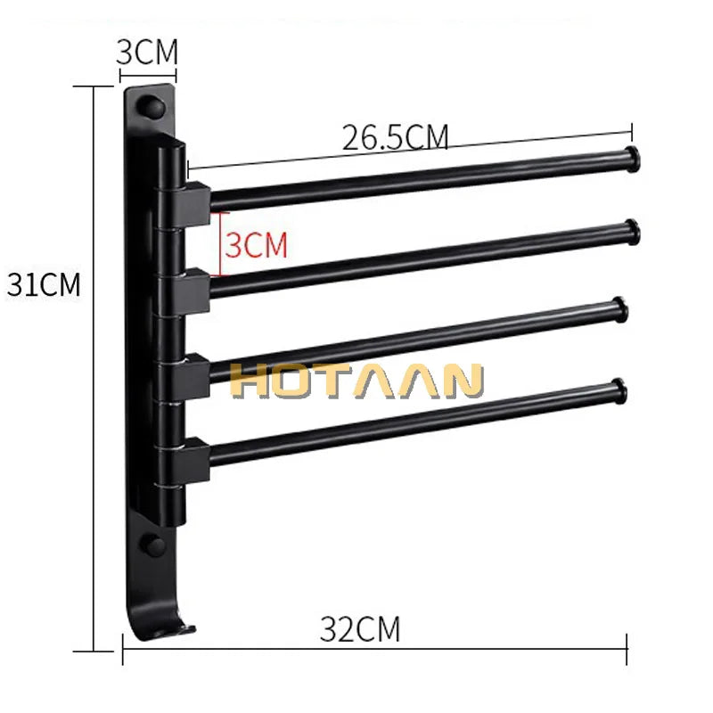 Afralia™ Towel Holder Rack - Wall Mounted Kitchen Bathroom Towel Hanger Organizer