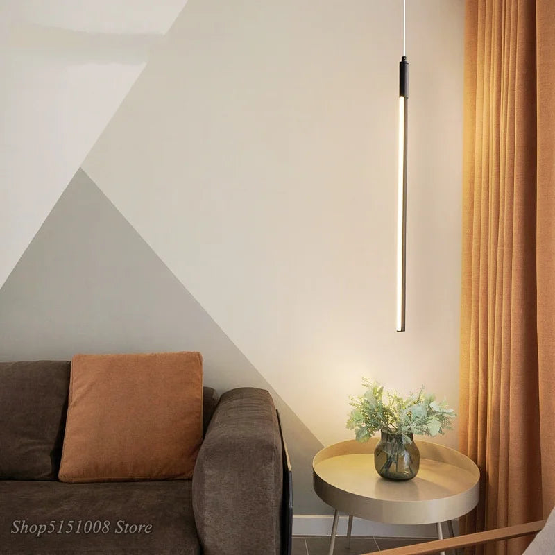Afralia™ Nordic Minimalist LED Floor Lamp Living Room Aluminum Creative Wall Hanging Decor Luminaria