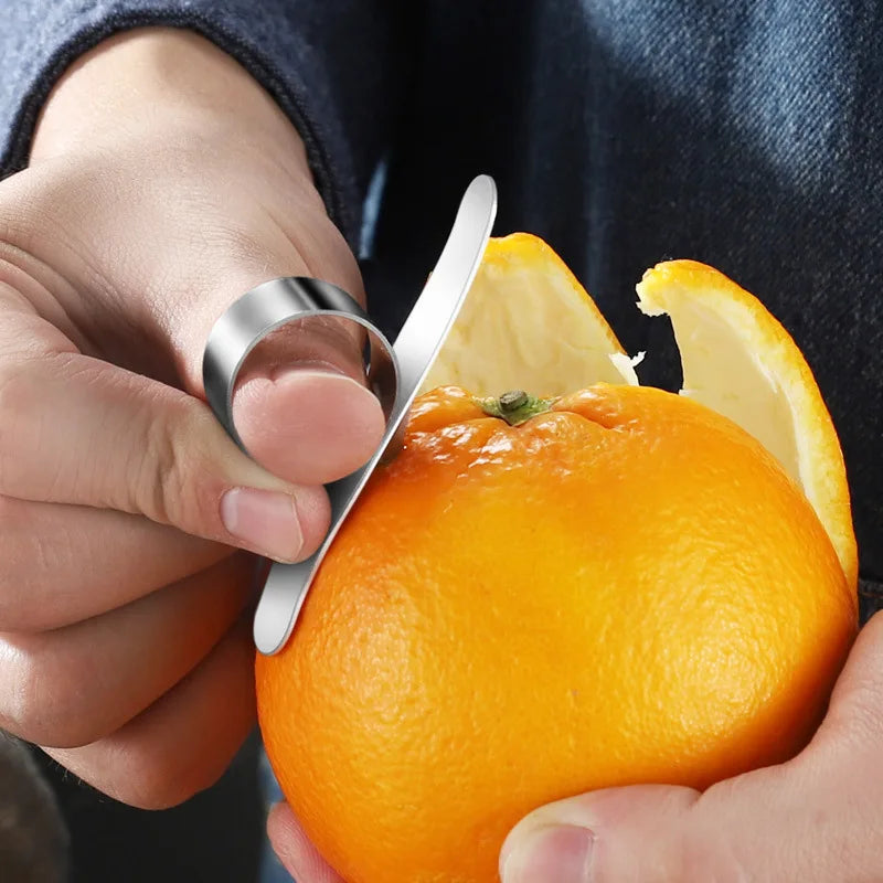 Afralia™ Citrus Peeler: Stainless Steel Finger Type Orange Lemon Remover Slicer Kitchen Gadget