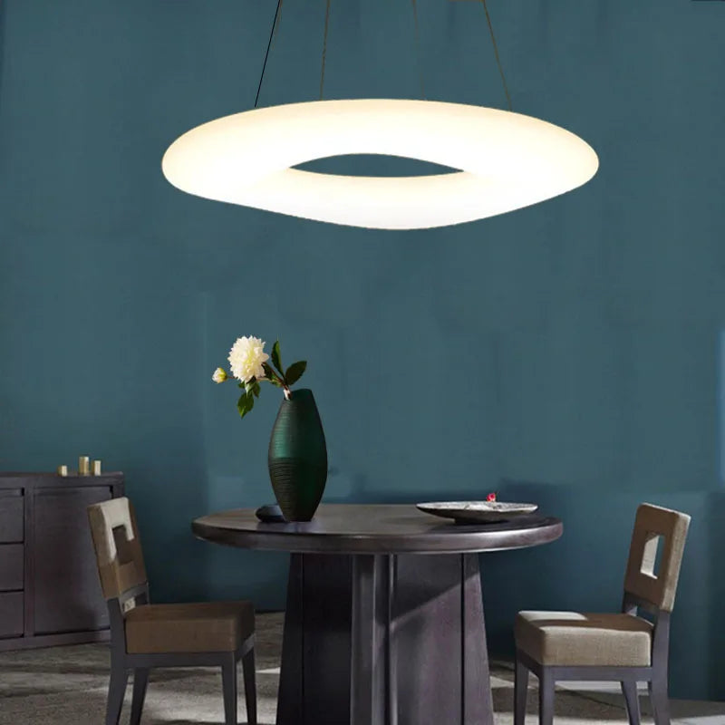 Afralia™ White Ring LED Pendant Light for Modern Kitchen Dining Room Decor