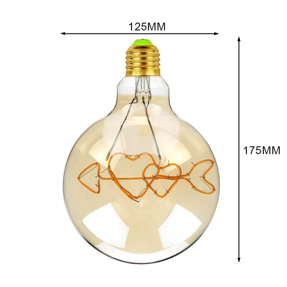 Afralia™ Retro LED Edison Bulb G125 E27 4W 2700K Vintage Lamp Bulb
