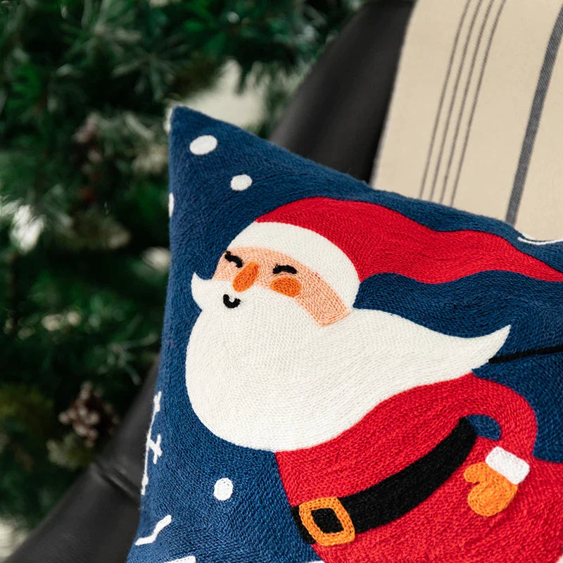 Afralia™ Christmas Embroidered Pillow Cover Set - 45x45cm