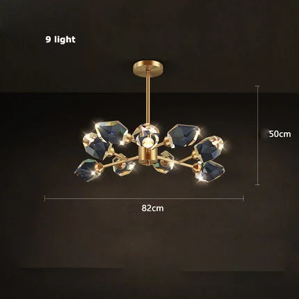Afralia™ Crystal Copper Round Chandelier: Elegant LED Suspension Lamp for Dinning Room