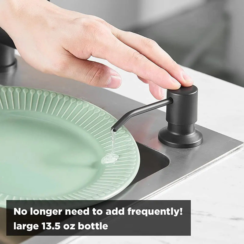 Afralia™ Stainless Steel Pump Soap Dispenser - Black Finish for Built-In Kitchen Countertop